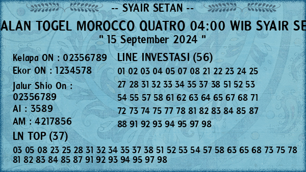 Prediksi Morocco Quatro 04:00 WIB