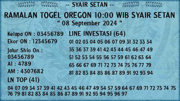 Prediksi Oregon 10:00 WIB