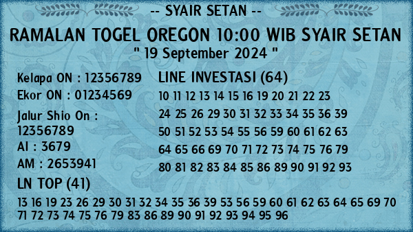 Prediksi Oregon 10:00 WIB