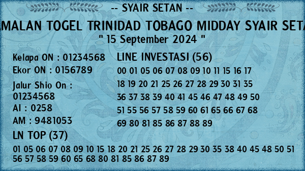 Prediksi Trinidad Tobago Midday