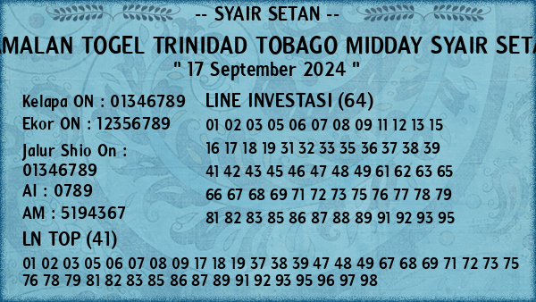 Prediksi Trinidad Tobago Midday