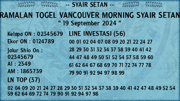 Prediksi Vancouver Morning